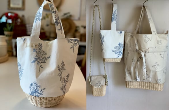 린넨 라탄 가방